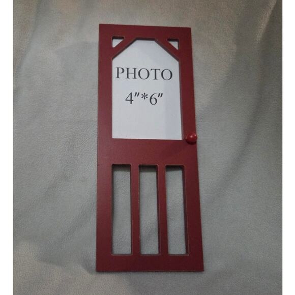 Lot 4 Wood Screen Door Photo Frames Primitive Decor Country Red Blue - Picture 3 of 8